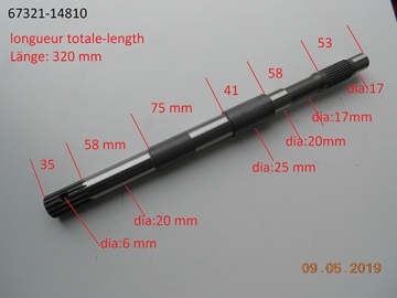 Kubota Reverse shaft - Kubota : B1-15, B1500, B1502, B1550, B1750, B5200, B6200, B7200
Zen-Noh : ZB1500, ZB1502, ZB6200, ZB7200
