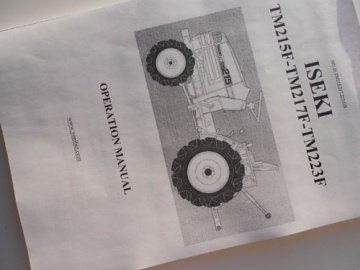 Operator's manual Iseki in English - Iseki : TM, TM215(H), TM217(H), TM223
