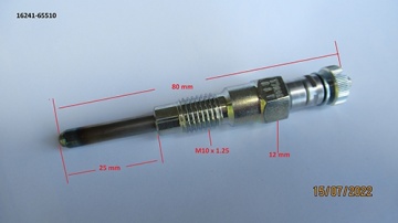 Kubota Glow plug - Kubota : A-155, A-175, A-195, A15, A17, A19, B72, B92, GB15, GB16(F), GB18(F), GB20(F), GB150, GB160, GB170, GB180, GB200, KB
