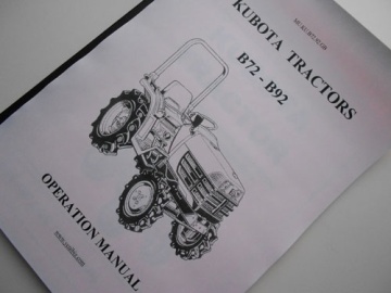 Operator's manual Kubota in English - Kubota : B72, B92
