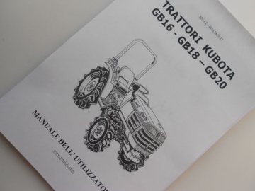 Operator's manual Kubota in Italian - Kubota : GB16(F), GB18(F), GB20(F)
