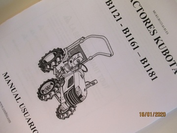 Operator's manual Kubota in Spanish - Kubota : B1121, B1161, B1181
