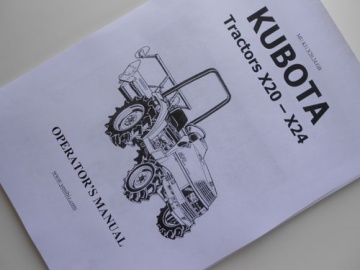 Operator's manual Kubota in English - Kubota : X20, X24
