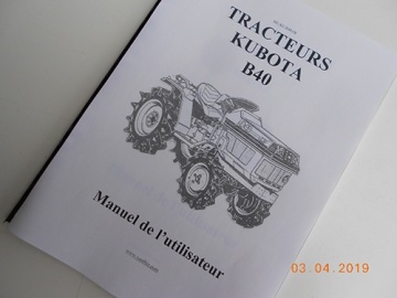 Operator's manual Kubota in French - Kubota : B40
