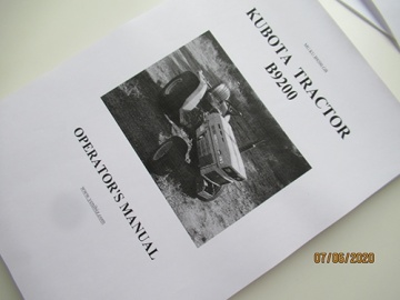 Operator's manual Kubota in English - Kubota : B9200
