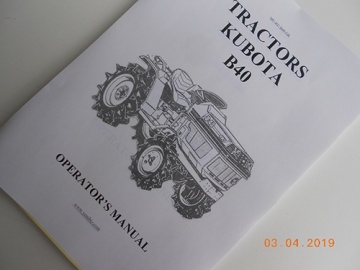 Operator's manual Kubota in English - Kubota : B40
