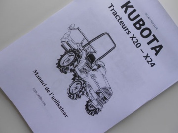 Operator's manual Kubota in French - Kubota : X20, X24

