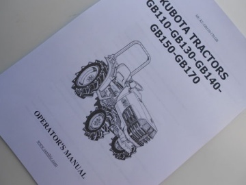 Operator's manual Kubota in English - Kubota : GB110, GB130, GB140, GB150, GB170
