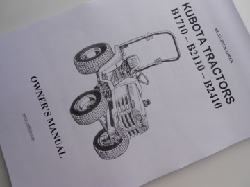 Operator's manual Kubota in English - Kubota : B1710, B2110, B2410
