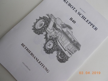 Operator's manual Kubota in German - Kubota : B40
