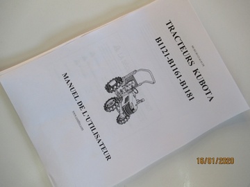 Operator's manual Kubota in French - Kubota : B1161, B1181, B1200
