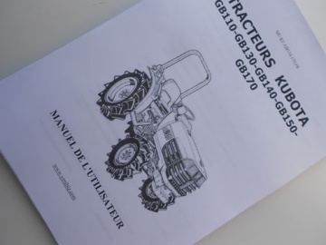 Operator's manual Kubota in French - Kubota : GB110, GB130, GB140, GB150, GB170

